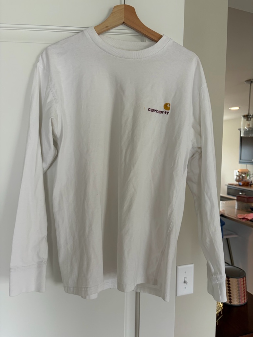 Carhartt White Crew Neck Long Sleeve Tee